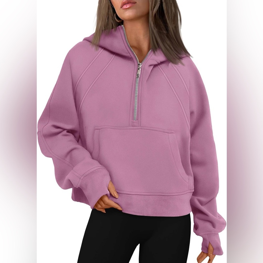Women's Pink Half-Zip Hoodie
